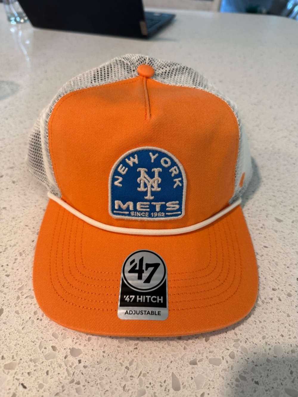 SOLD NWT 47 hitch New York Mets Orange and White Mesh Hat